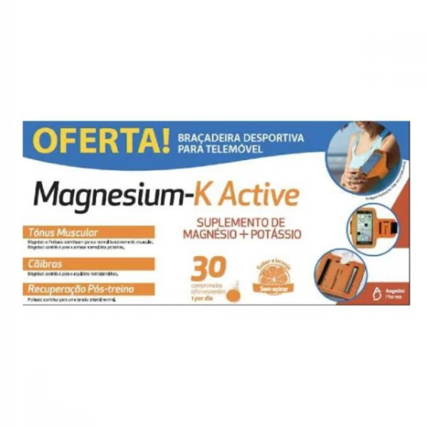 Magnesium-K Active Comprimidos Efervescentes X30 + Oferta Braçadeira Desportiva